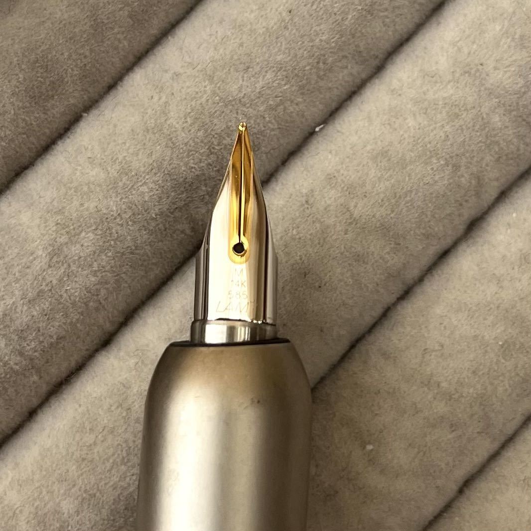 ラミー 万年筆 585 14K 希少 レア ゴールド ブラック チェック柄