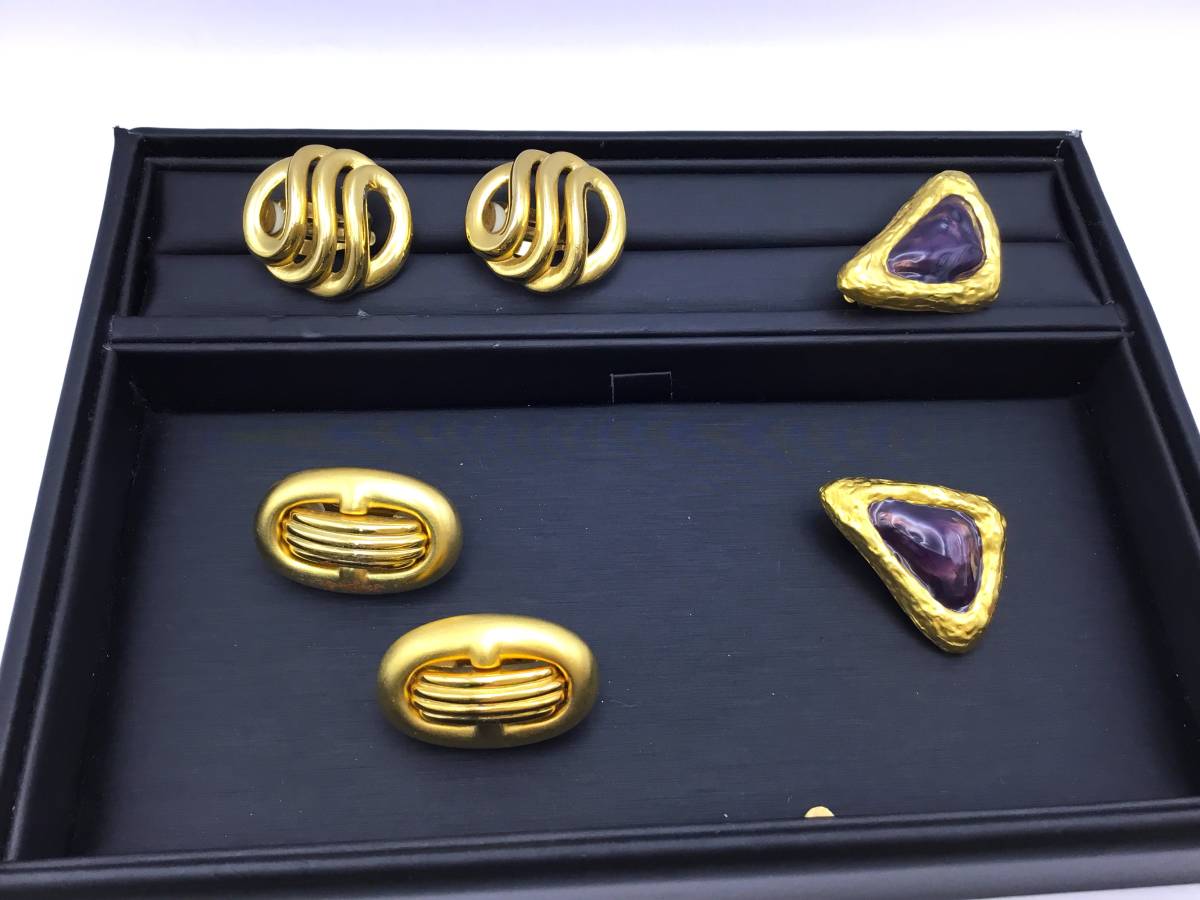 5003-3 【SEVEN SEAS ★ GIVENCHY】 アクセサリー ★ 大ぶりイヤリング3点おまとめ ★ 大人可愛い ★ 希少 レア 二次流通品 