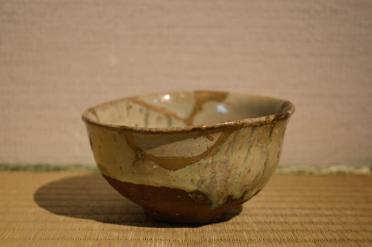 GE】E947【関東名家蔵出品】《名品》時代 斑唐津茶碗 /茶道具 日本美術
