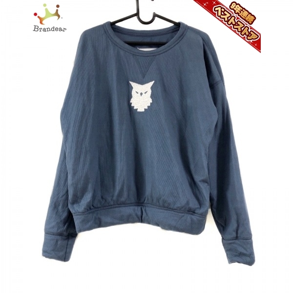 メゾンマルジェラ Maison Margiela 長袖カットソー サイズXS - ネイビー×白 レディース クルーネック トップス