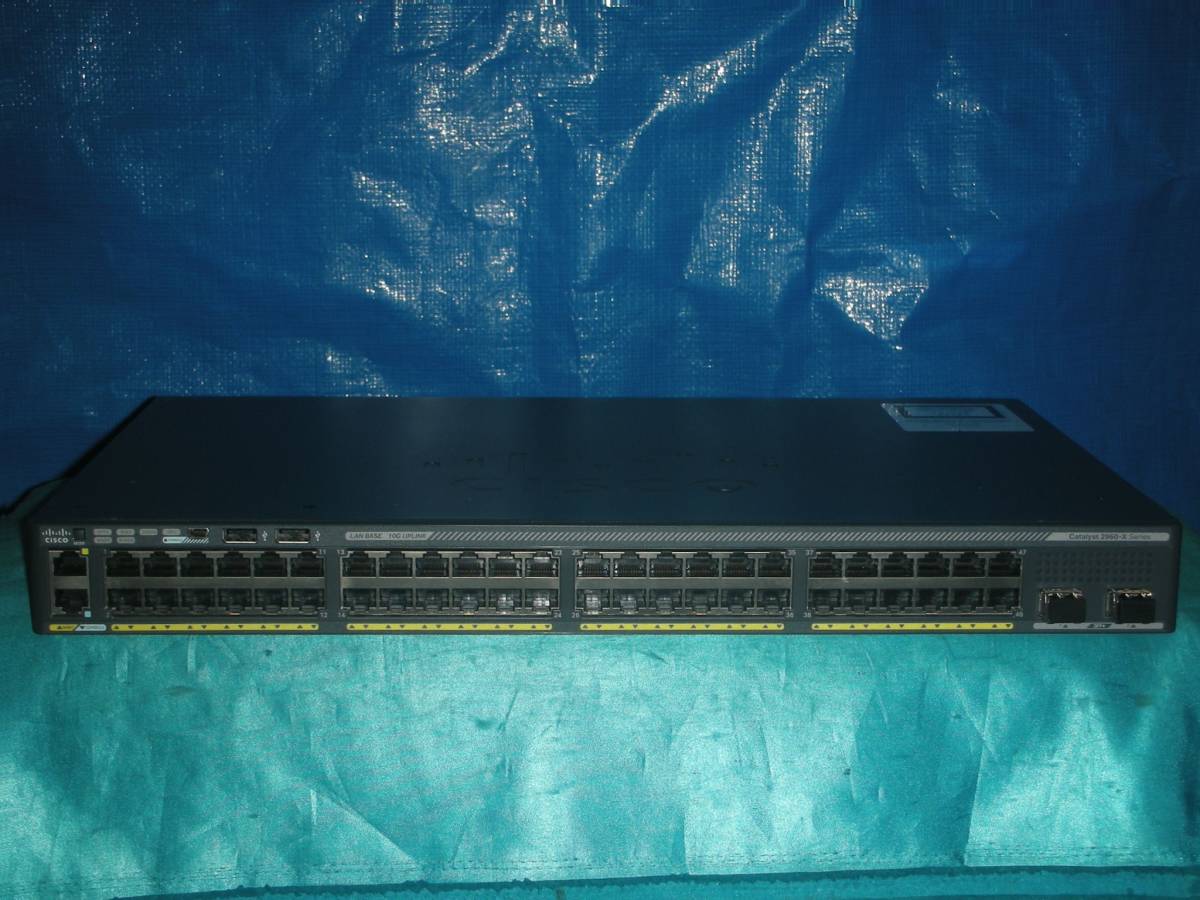 ☆10GbE SFP+×２個付き！Cisco Catalyst2960X [WS-C2960X-48TD-L V03]！(#F0-735)「120サイズ」☆