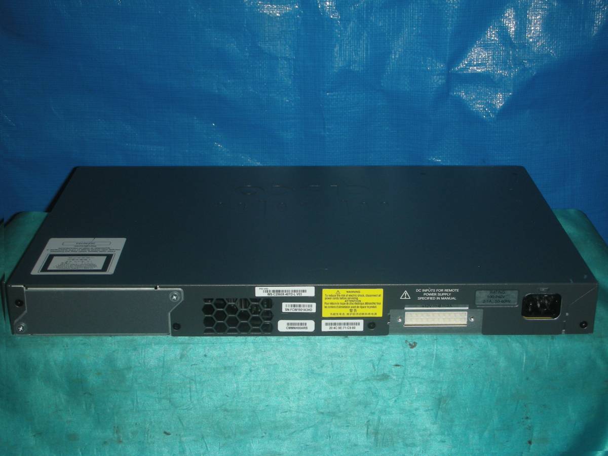 ☆10GbE SFP+×２個付き！Cisco Catalyst2960X [WS-C2960X-48TD-L V03]！(#F0-735)「120サイズ」☆