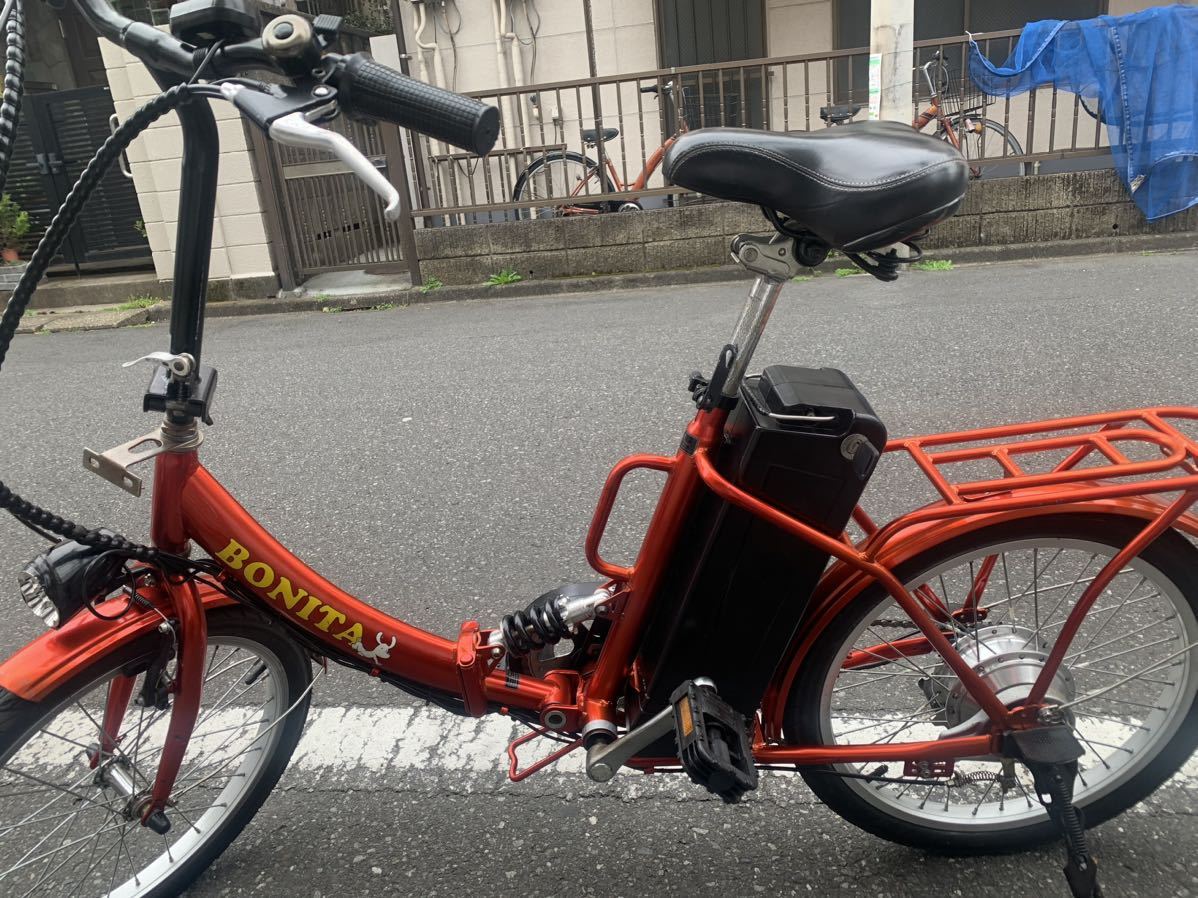 03-020 BONITA ※折り畳み電動自転車 24v 8Ah 6速　20インチ 赤色 動作確認済み