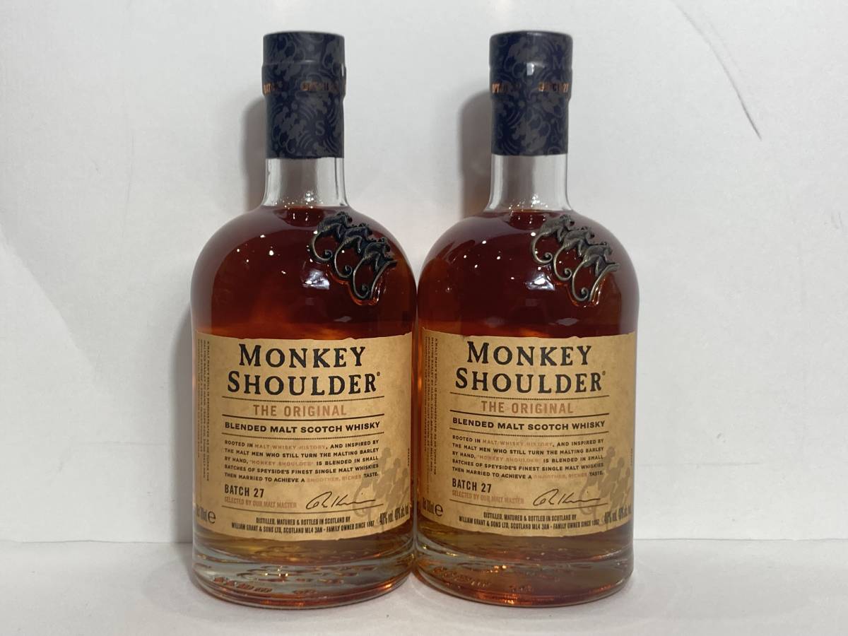 未開栓品 未開栓 MONKEY SHOULDER モンキーショルダー ブレンデット モルト スコッチ（ウイスキー）700ml/40％ ※同梱不可