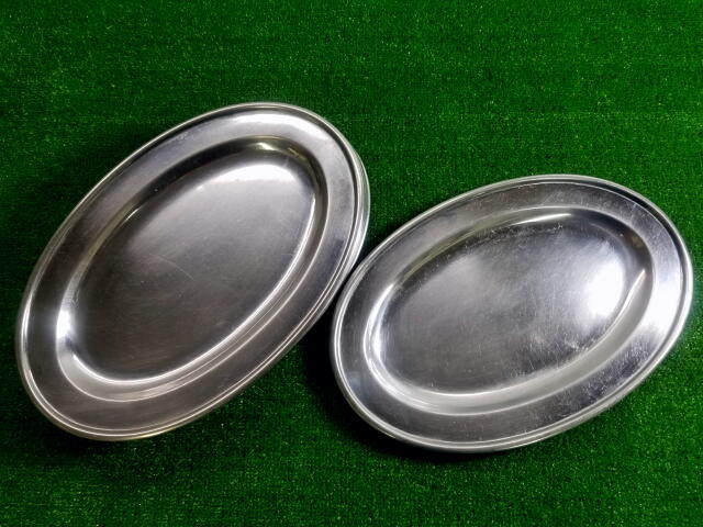  AA レトロ カレー皿 8枚セット ステンレス製 楕円型カレー皿 ステンレス巻渕小判皿 カレーライス/ナポリタン/キャンプ 食堂(その他)｜売買されたオークション情報、yahooの商品情報をアーカ プレート、皿