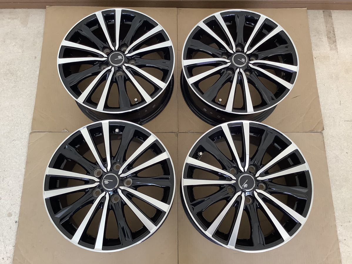 ■CEREBROセレブロ [16インチ 6.5J 5穴 PCD114.3 +53] アルミホイール4本セット ブラックポリッシュ■