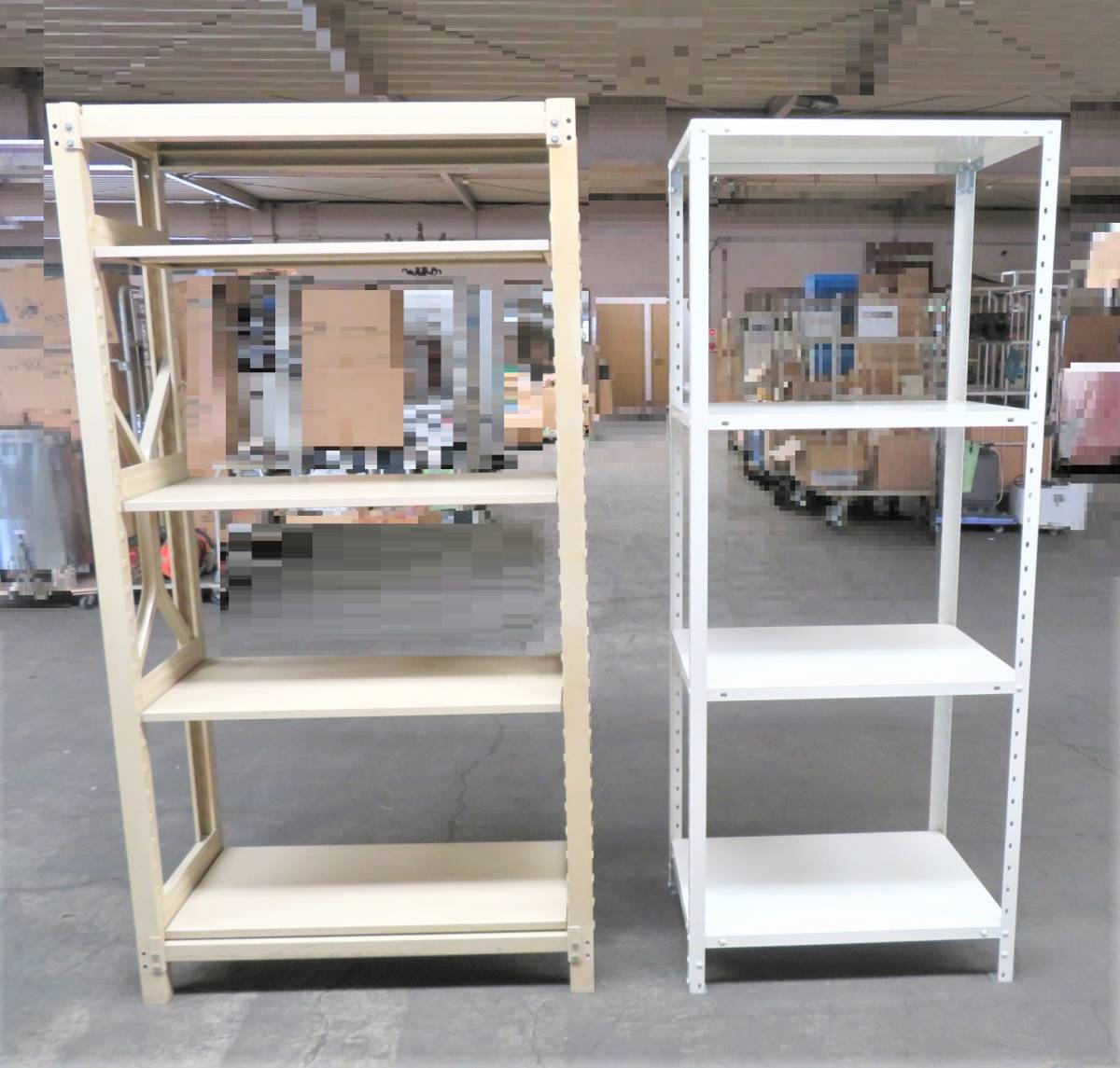 I-459）来店・引き取り限定☆スチールラック2台☆スチール棚・収納棚・棚・ラック☆中古品