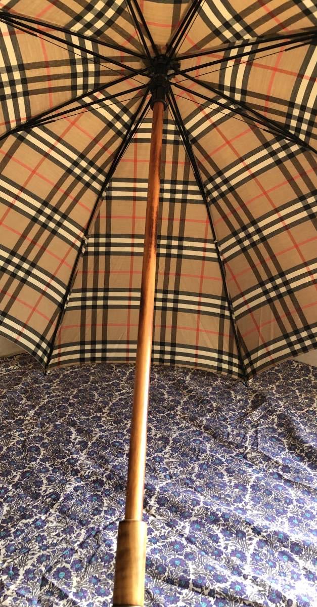送料込】BURBERRY 長傘 バーバリーノバチェック 傘袋つき ファッション