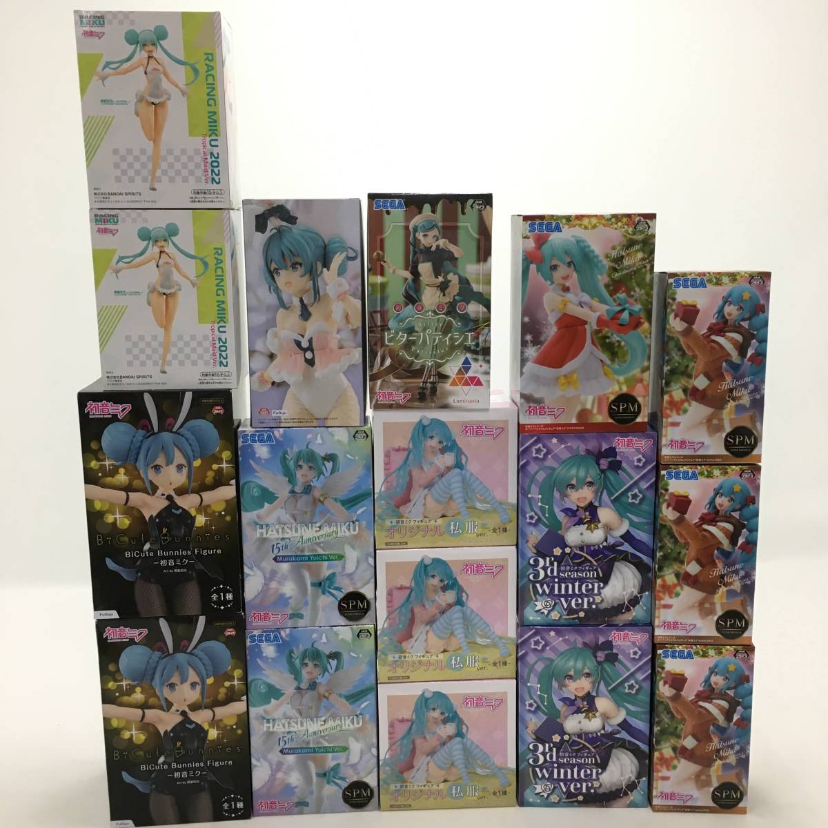 初音ミク　未開封プライズフィギュア17体フィギュアまとめ売り 1円～】 初音ミク フィギュア まとめ売り 17体 現状品 ※開封済み