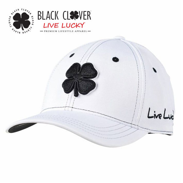 【ブラッククローバー】メンズ キャップ帽子 白×黒 PREMIUM CLOVER#1 BLACK CLOVER カジュアル ゴルフ かっこいい おしゃれ @