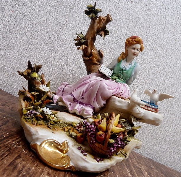 祈る天使/祈るリトルガールエンジェル 置物 木製 天使/少女