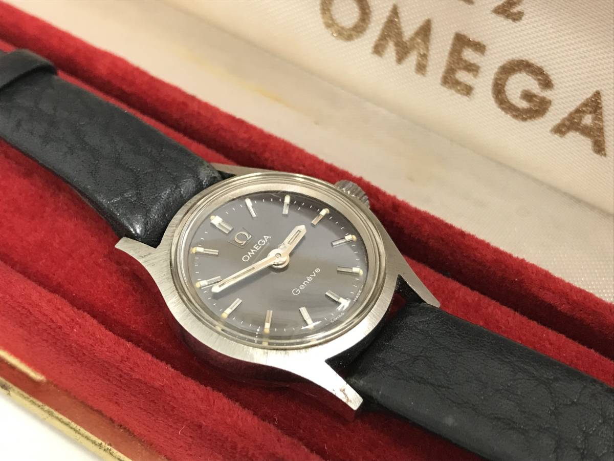 60656/ OMEGA オメガ Geneve ジュネーブ 手巻き レディース 腕時計 ケース付き ジャンク品