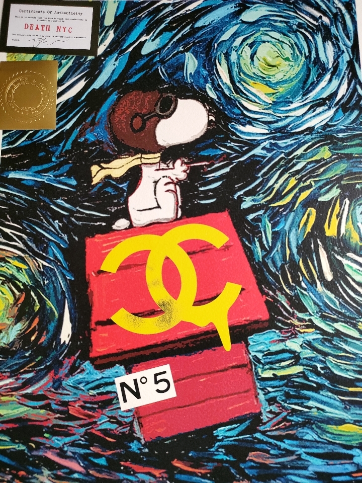 額付き(Wマット)/DEATH NYC/アートポスター/スヌーピー /モネ/ DEATH