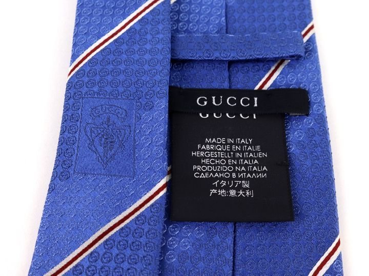 グッチ ネクタイ ストライプ柄 Gロゴマーク 高級 シルク イタリア製