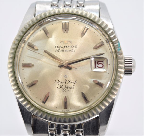 TECHNOS テクノス Star Chief スターチーフ 30JEWELS 自動巻き デイト 