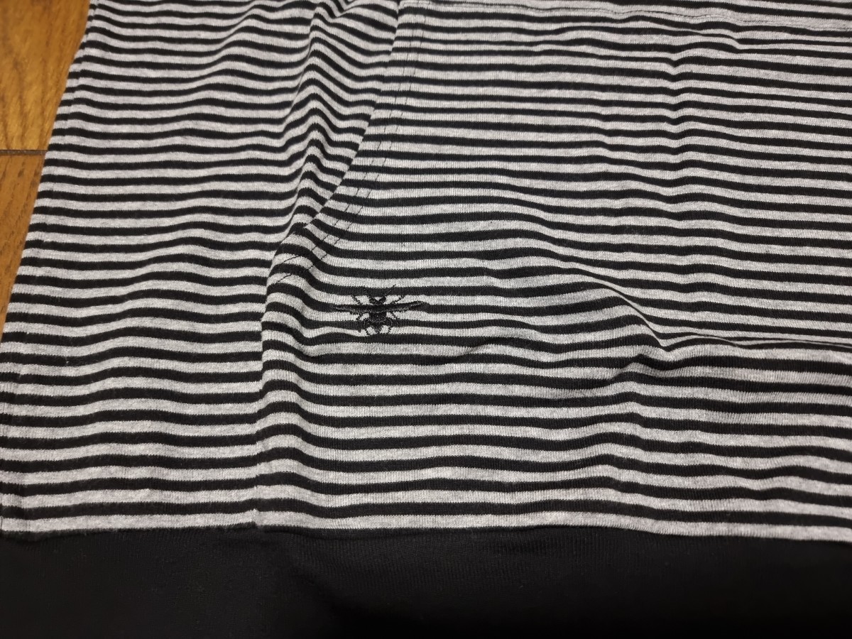 Dior Homme ボーダー ロンT 蜂刺繍　サイズS Dior homme ディオールオム エディ期 蜂刺繍ボーダーパーカー エディ