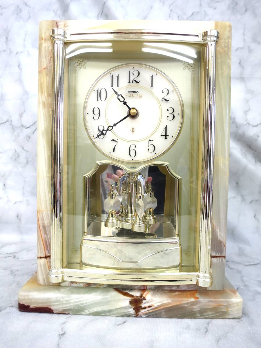 家具、インテリア SEIKO◇EMBLEM/大理石/置き時計/アナログ