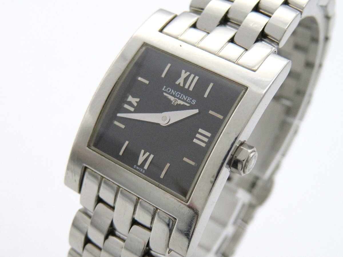◇1円◇稼働◇ ロンジン 黒 クオーツ レディース 腕時計 D149