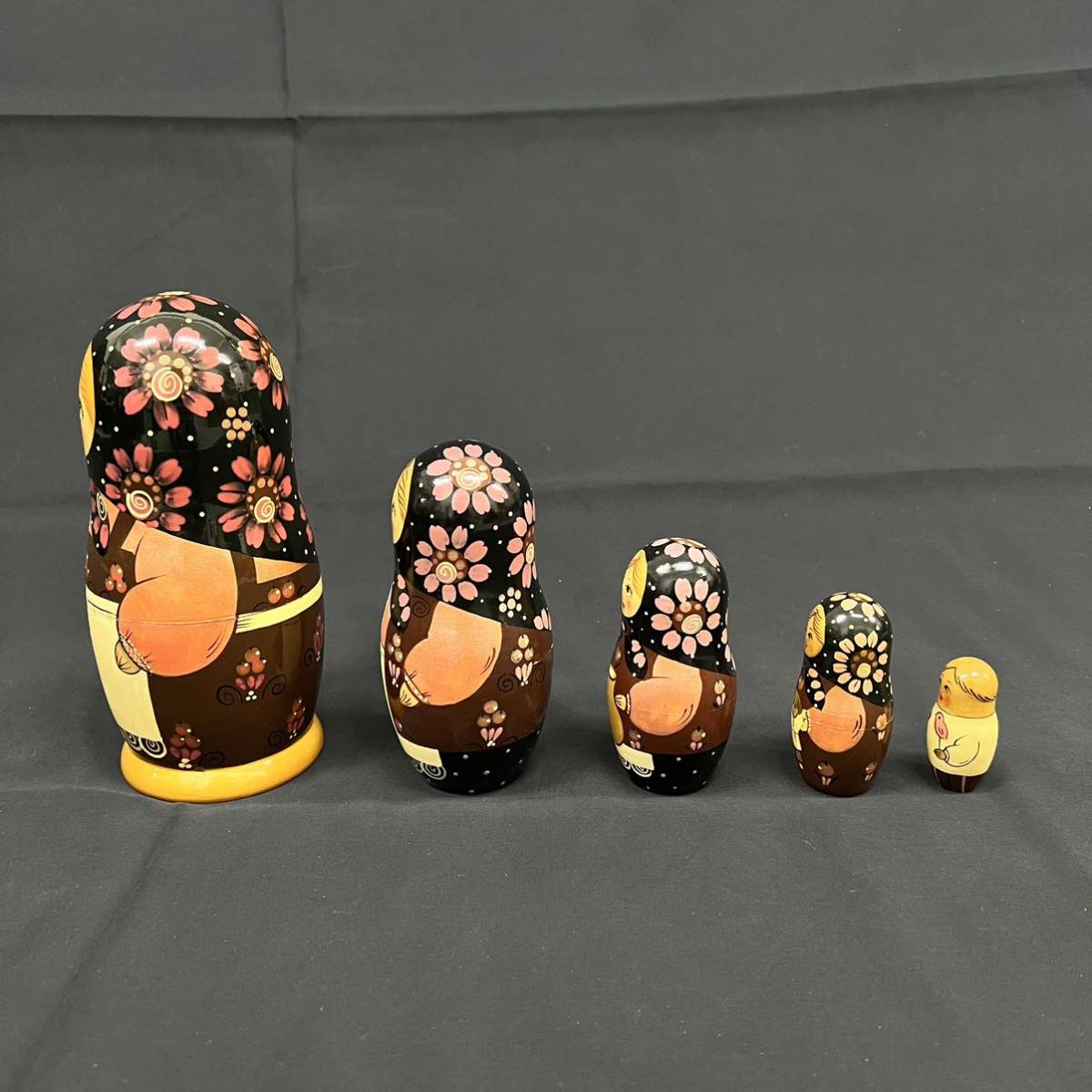 作家さん　マトリョシカ　こけし　置物 マトリョーシカ 5点 PaguoHoBaこけし 当時物 作家物 MADE IN USSR お