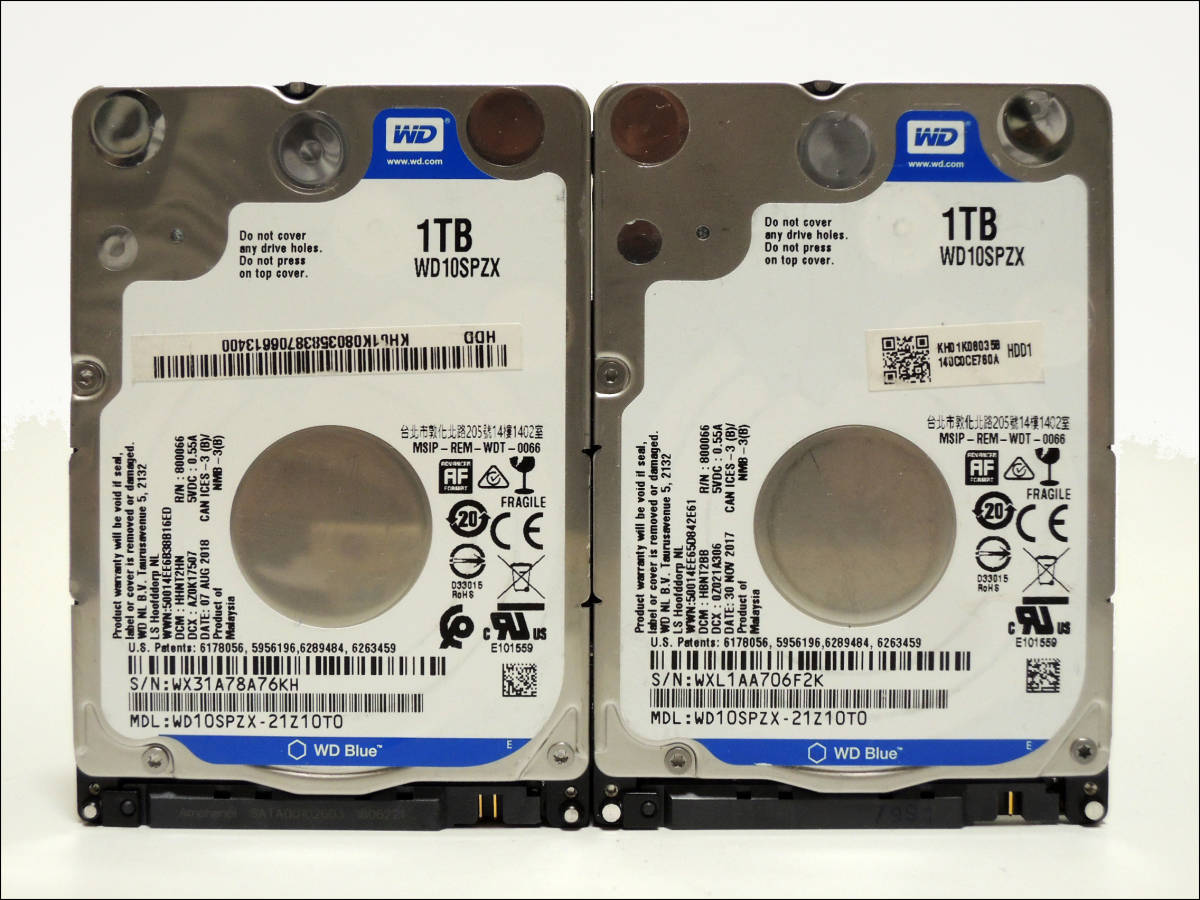 WD 2.5インチHDD WD10SPZX 1TB SATA 2個セット #10944 Western Digital