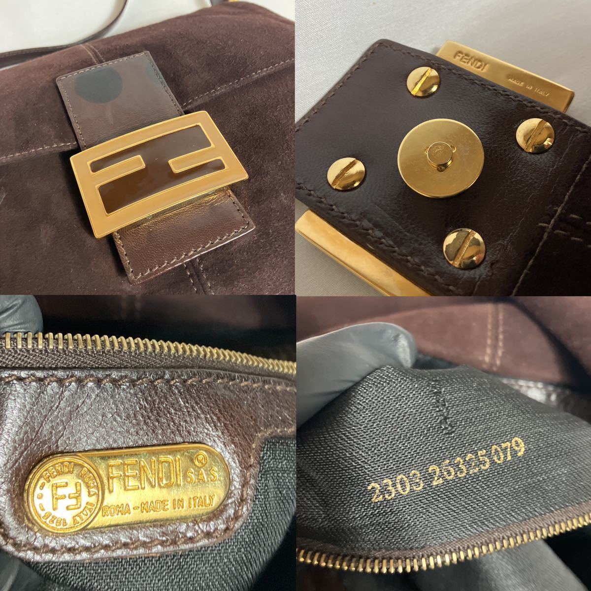J8] 1円 良品 FENDI フェンディ マンマバケット スエード レザー ワン 