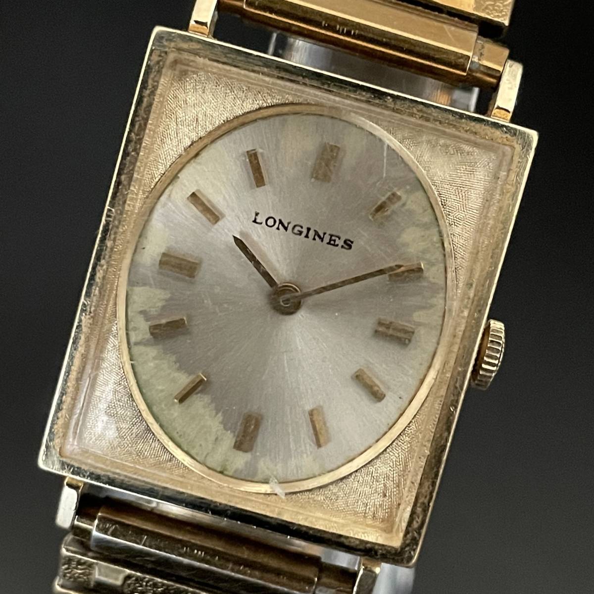 ロンジン 時計 手巻き ゴールド スクエア ヴィンテージ 稼働 LONGINES
