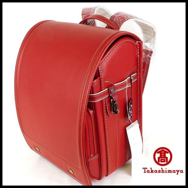 B1998 新品 1円～ 定価93，500円 正規品★百貨店/高島屋限定モデル★赤 高級 牛革 ランドセル 女の子用 ウィング背カン 日本製 Q1