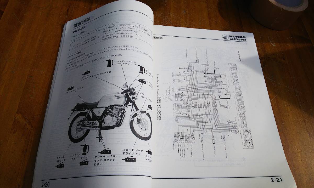 ホンダHONDA GB400TT GB500TT サービスマニュアル パーツリスト