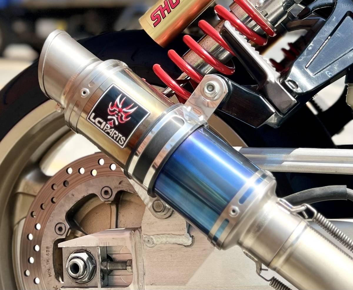 最終出品　LCIPARTS　ショートチタンマフラー　差込径54.0mm ヨシムラエキパイにて使用　CB1300SF CB400SF ZRX ZZR Z900RS 隼などに