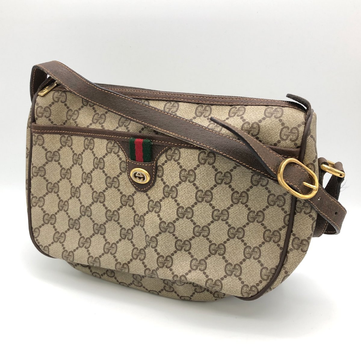 1円～/GUCCI/グッチ/オールドグッチ/89 02 077/GG柄/ショルダーバッグ/肩掛け/バッグ/かばん/レディース/T187