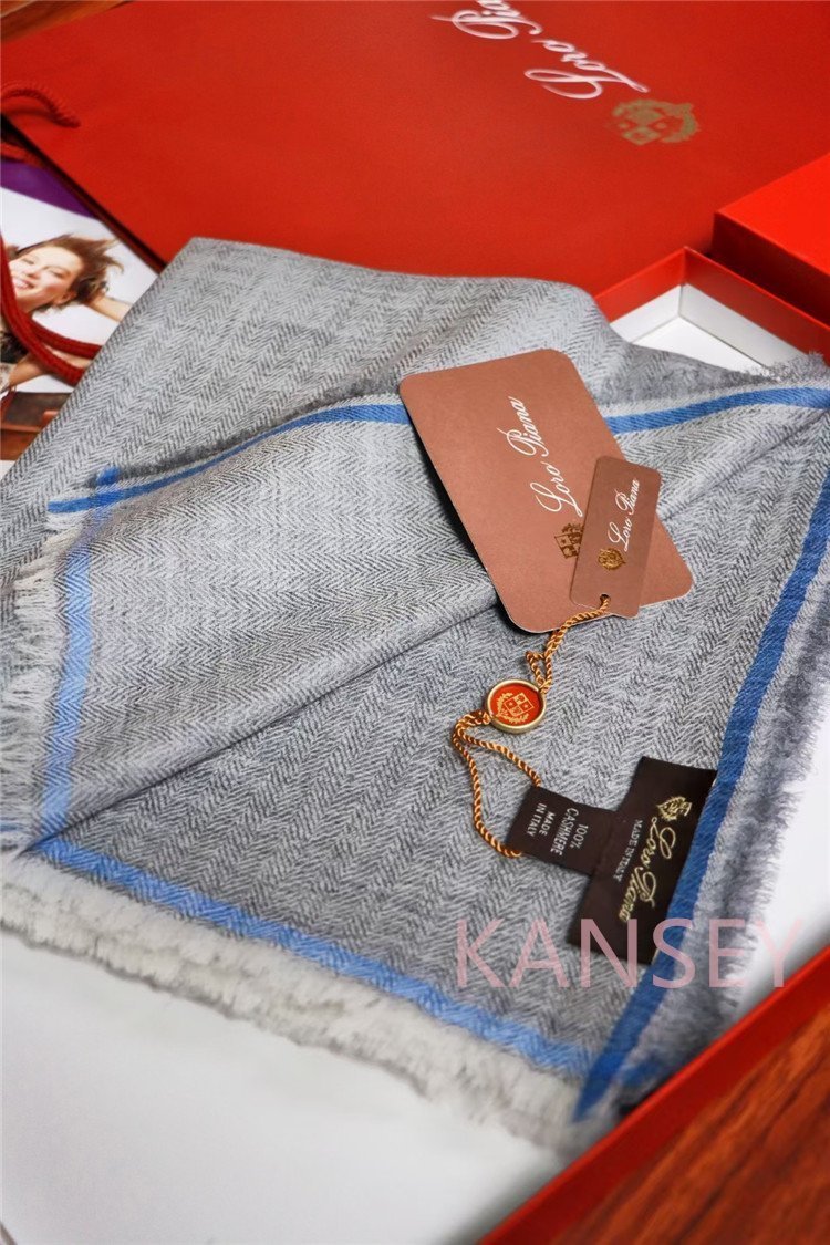 ロロピアーナLoro Pianaベビーカシミヤ100%ケーブル編ストールマフラー