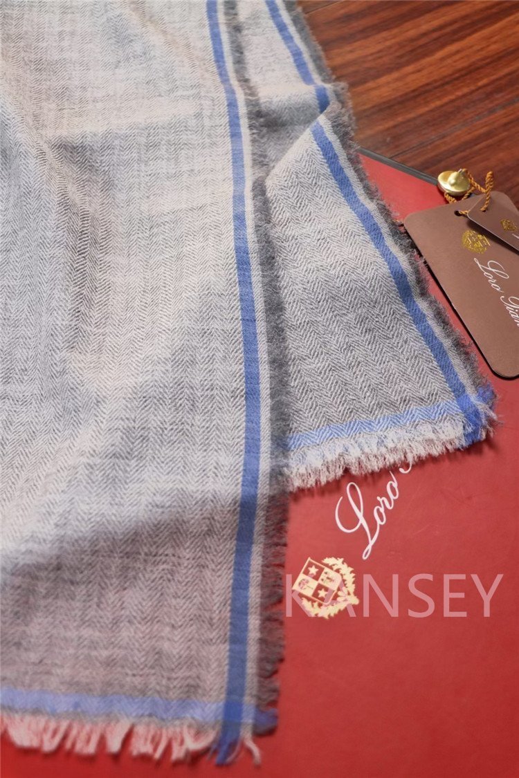 ロロピアーナLoro Pianaベビーカシミヤ100%ケーブル編ストールマフラー