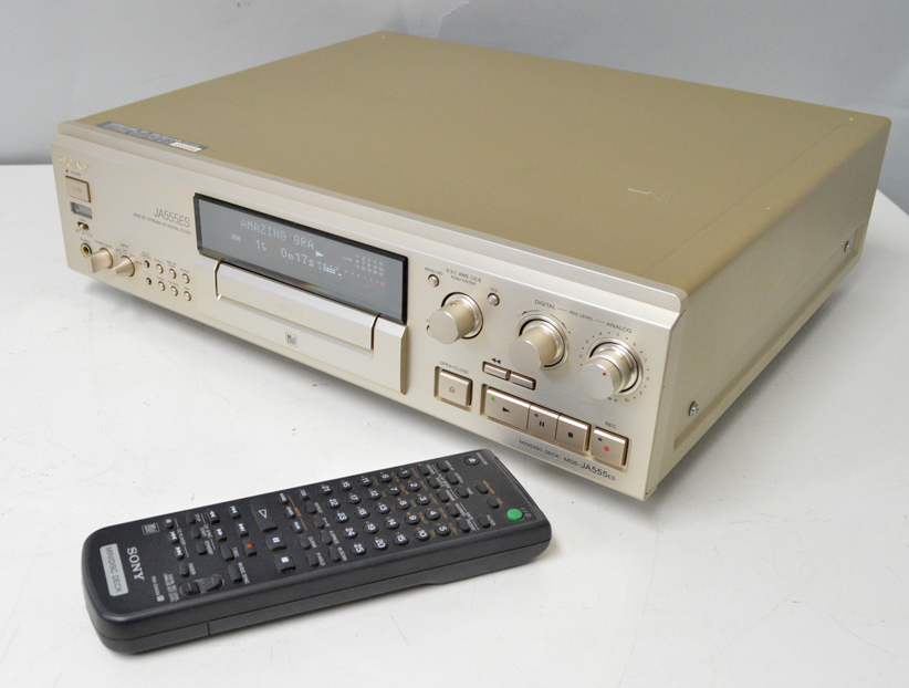 録再動作良好！SONY/ソニー MDS-JA555ES 高級MDデッキ/MDプレーヤー☆外箱、リモコン、取説付 ミニディスク ys015