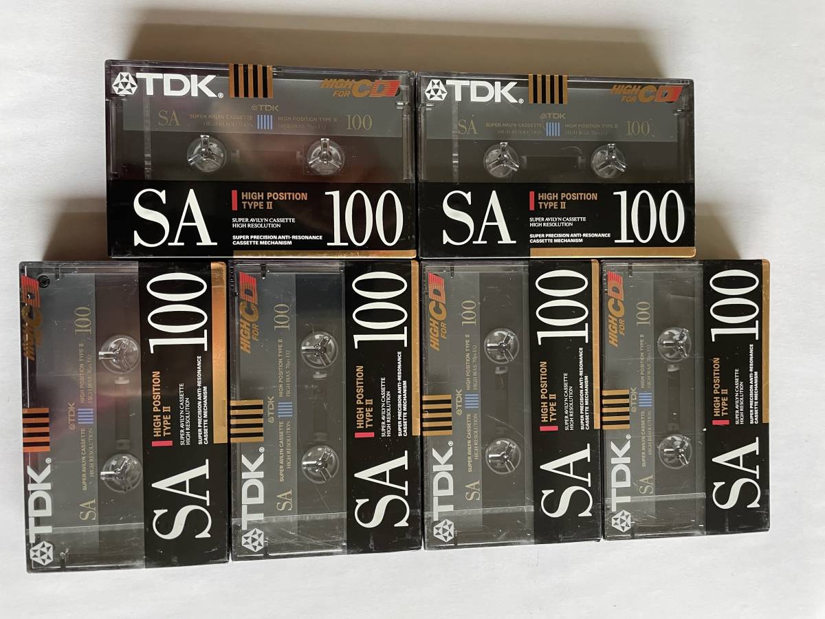 TDK HIGH POSITION TYPE:Ⅱ SA-100 カセットテープ 品番:SA-100M 未使用 6本