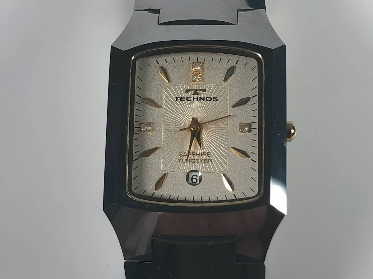 テクノス TECHNOS サファイアガラス メンズ腕時計 腕時計 動作品 