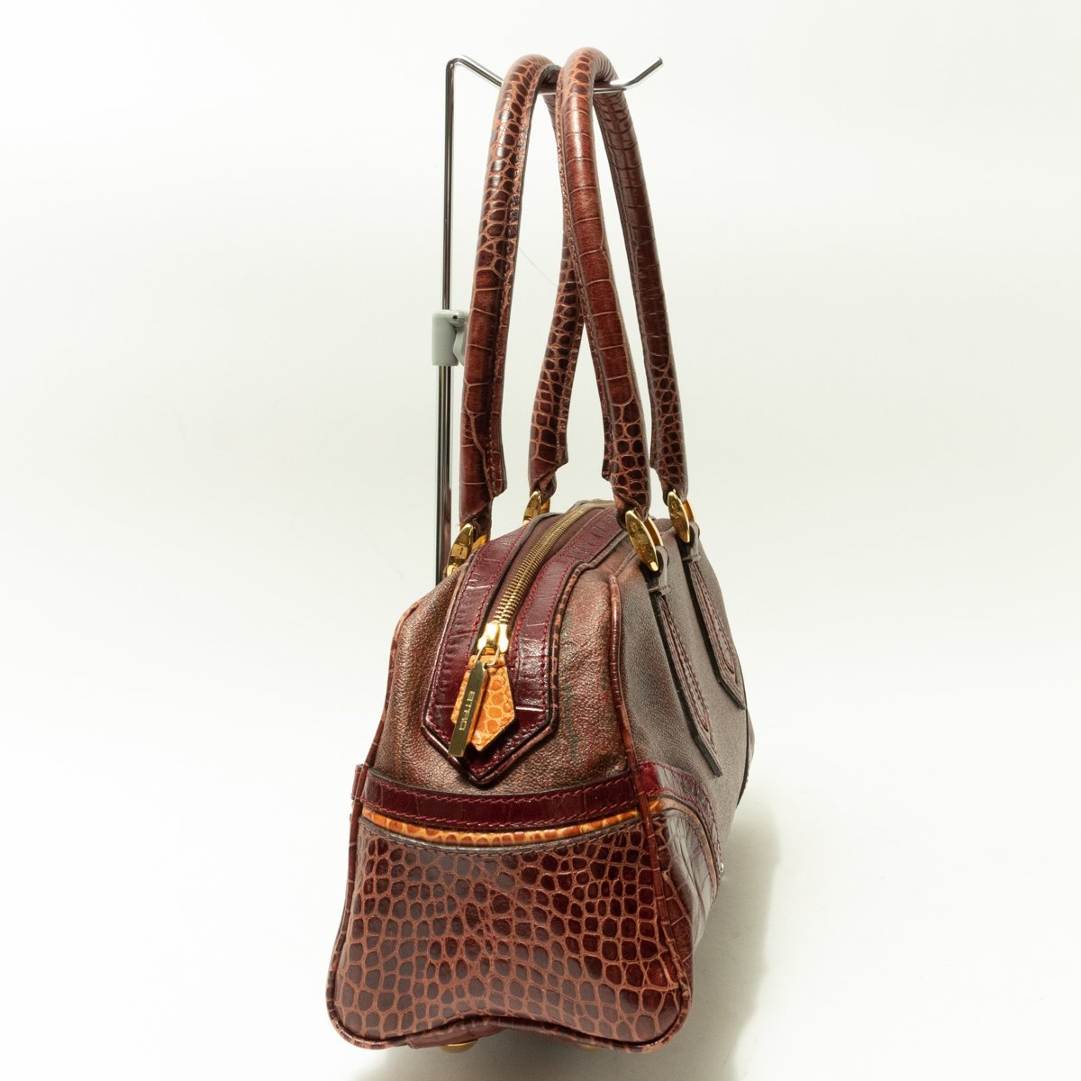 ETRO エトロ ペイズリー クロコ型押し ハンドバッグ | ペイズリー柄