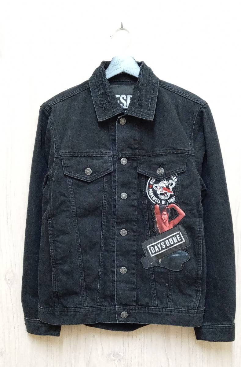 「美品」DIESEL×DAYSGONEデニムジャケット ブラック XS DIESEL×Day Gone/ディーゼル×デイズゴーン/Gジャン(デニムジャケット