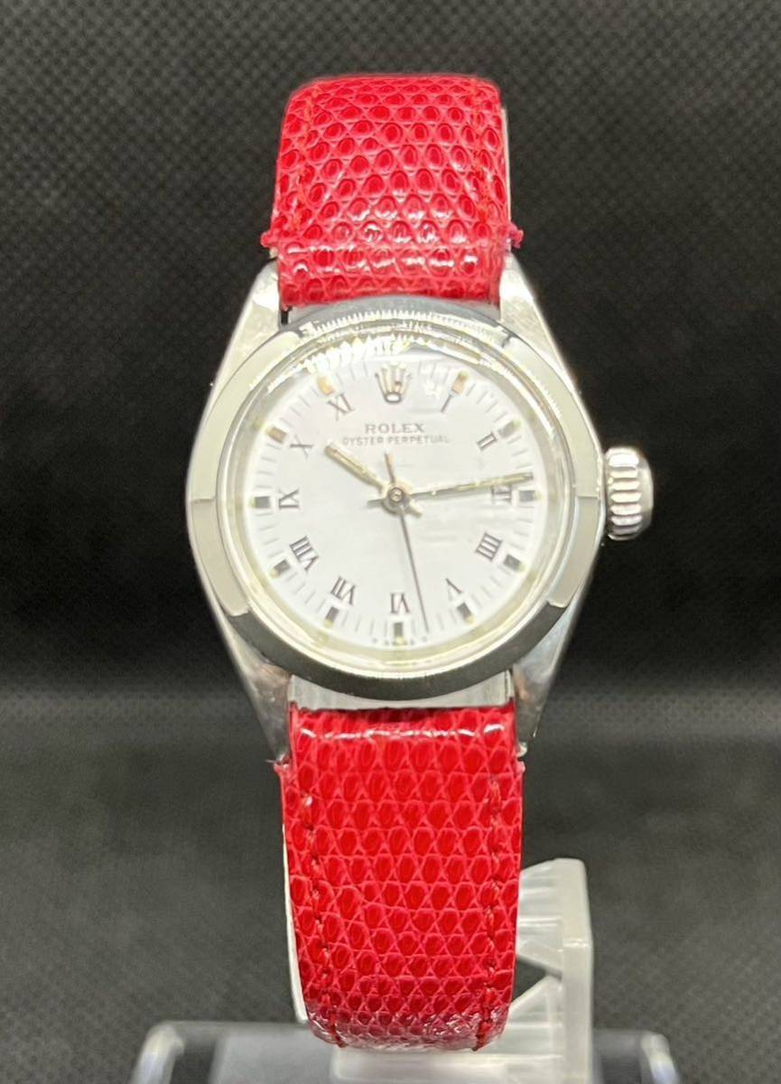 ヤフオク1 アンティーク ◆稼働 ◆ロレックス ROLEX 6619オイスターパーペチュアル ホワイトローマン◆手巻きレディース腕時計