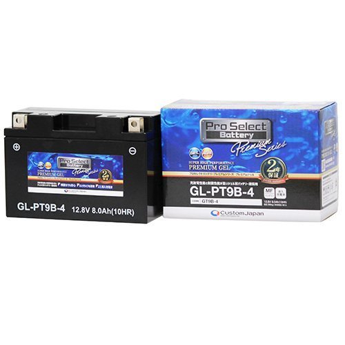 バイク バッテリー マジェスティ XP500 TMAX /Pro Select Battery GL-PT9B-4(GT9B-4互換)(ジェルタイプ 液入充電済) バイク バッテリー XP500 安心セット マジェスティ250 -