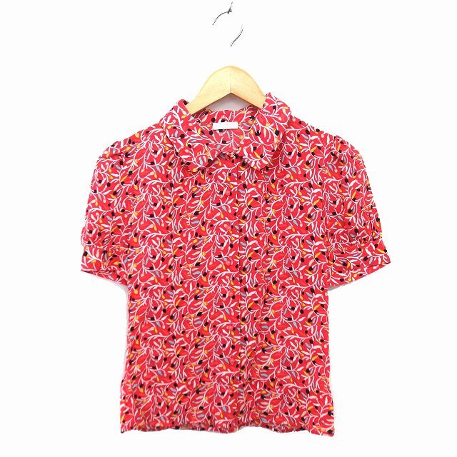 キャシャレル cacharel シャツ ブラウス ステンカラー シルク 透け感 