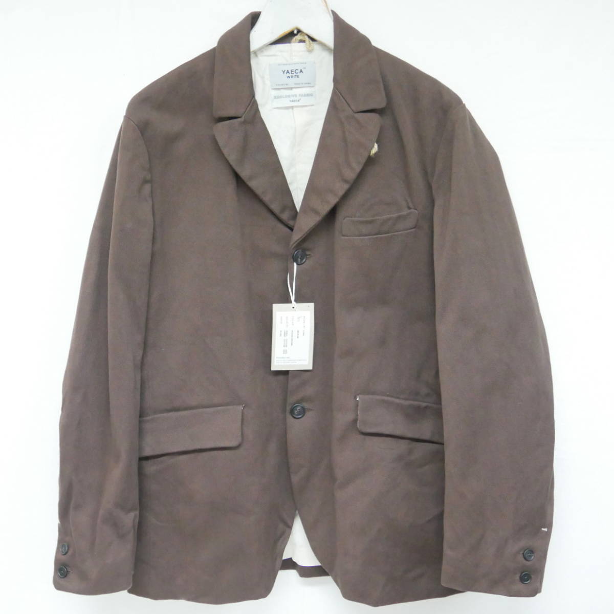 【1円】未使用 国内正規 YAECA WRITE ヤエカ 41354 3B WORK JACKET ジャケット KUSAKI BROWN 草木染め 定価59400円 ブラウン 茶 M