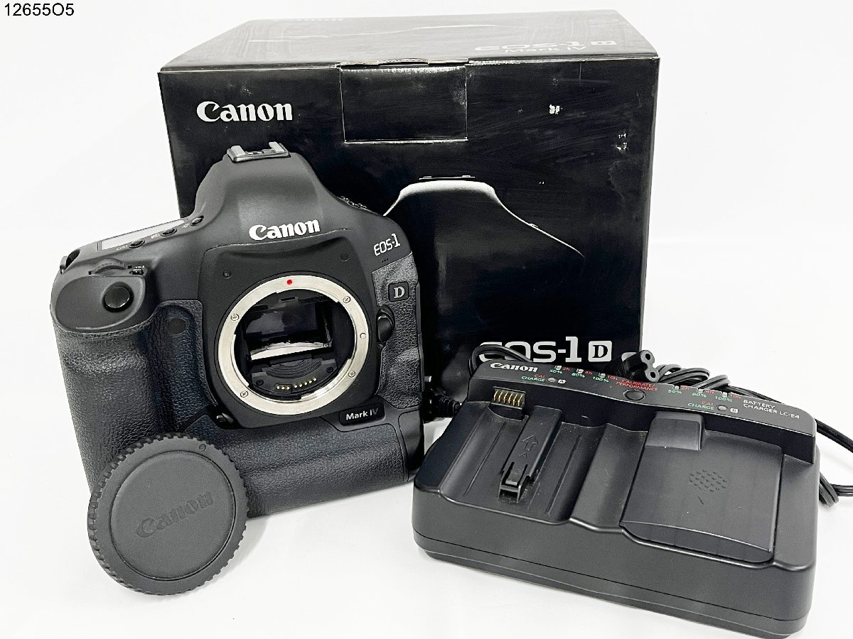 ★シャッターOK◎ Canon キャノン EOS-1 D MarkⅣ 一眼レフ デジタルカメラ ボディ LC-E4 バッテリーチャージャー 箱付 12655O5-10