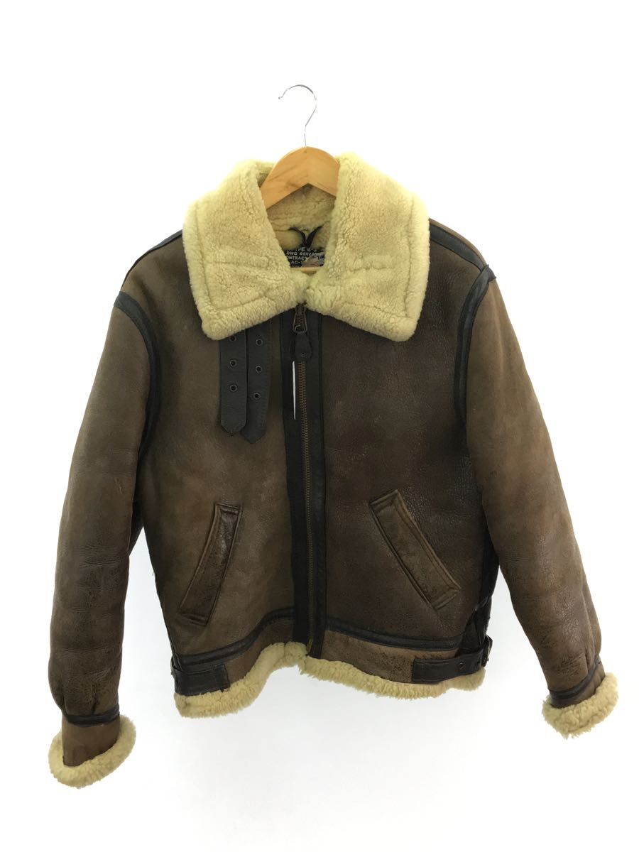 Schott◆フライトジャケット/-/レザー/BRW/無地/AC-18606