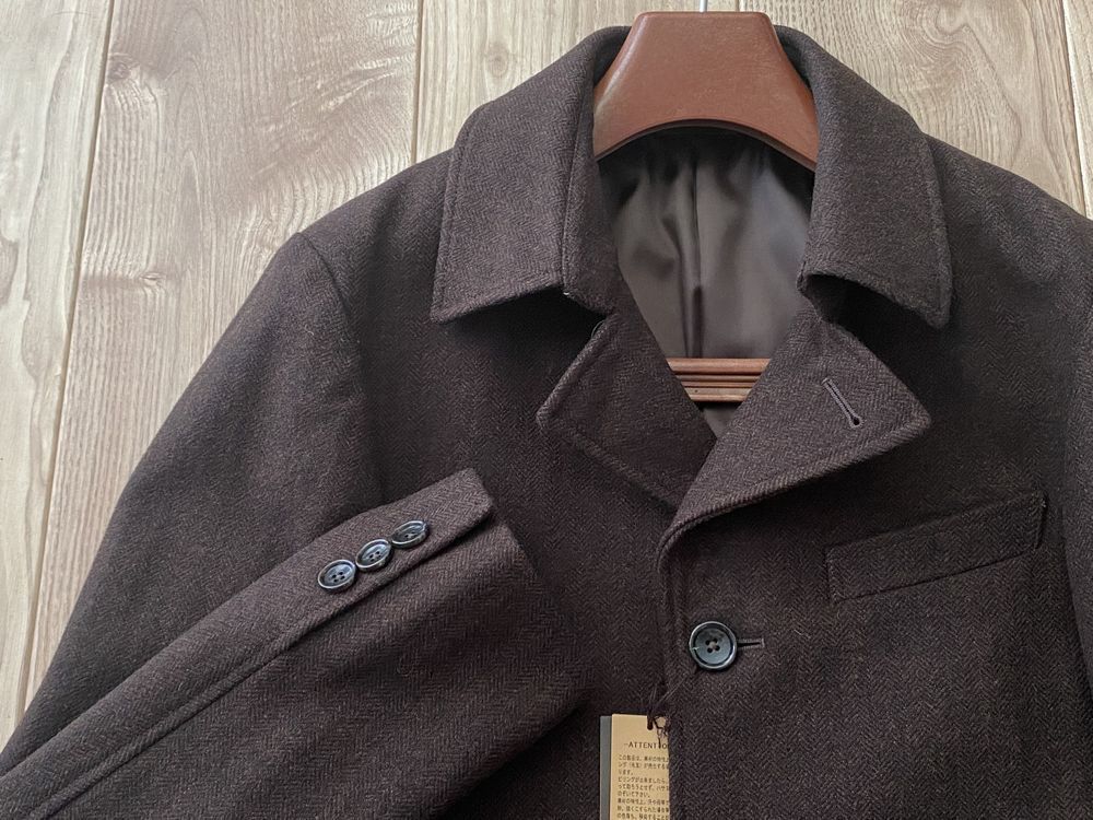 新品 COMME CA MEN コムサメン【英国産ラムウール使用】ヘリンボーン 