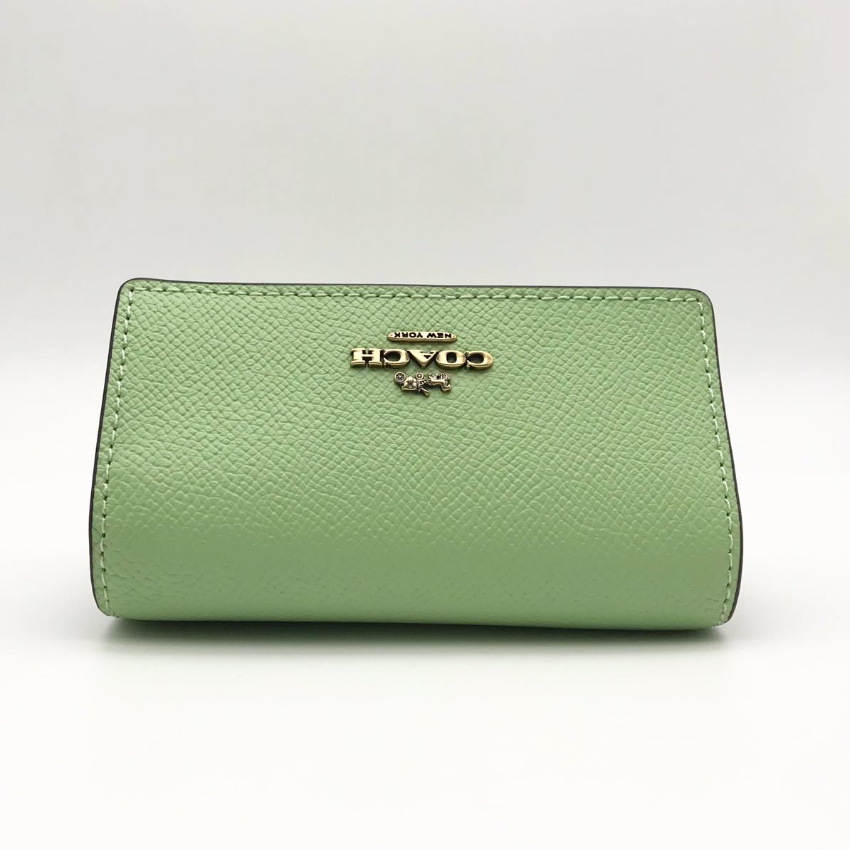 COACH 6リングキーケース クロスグレインレザー ケース・シグネチャー