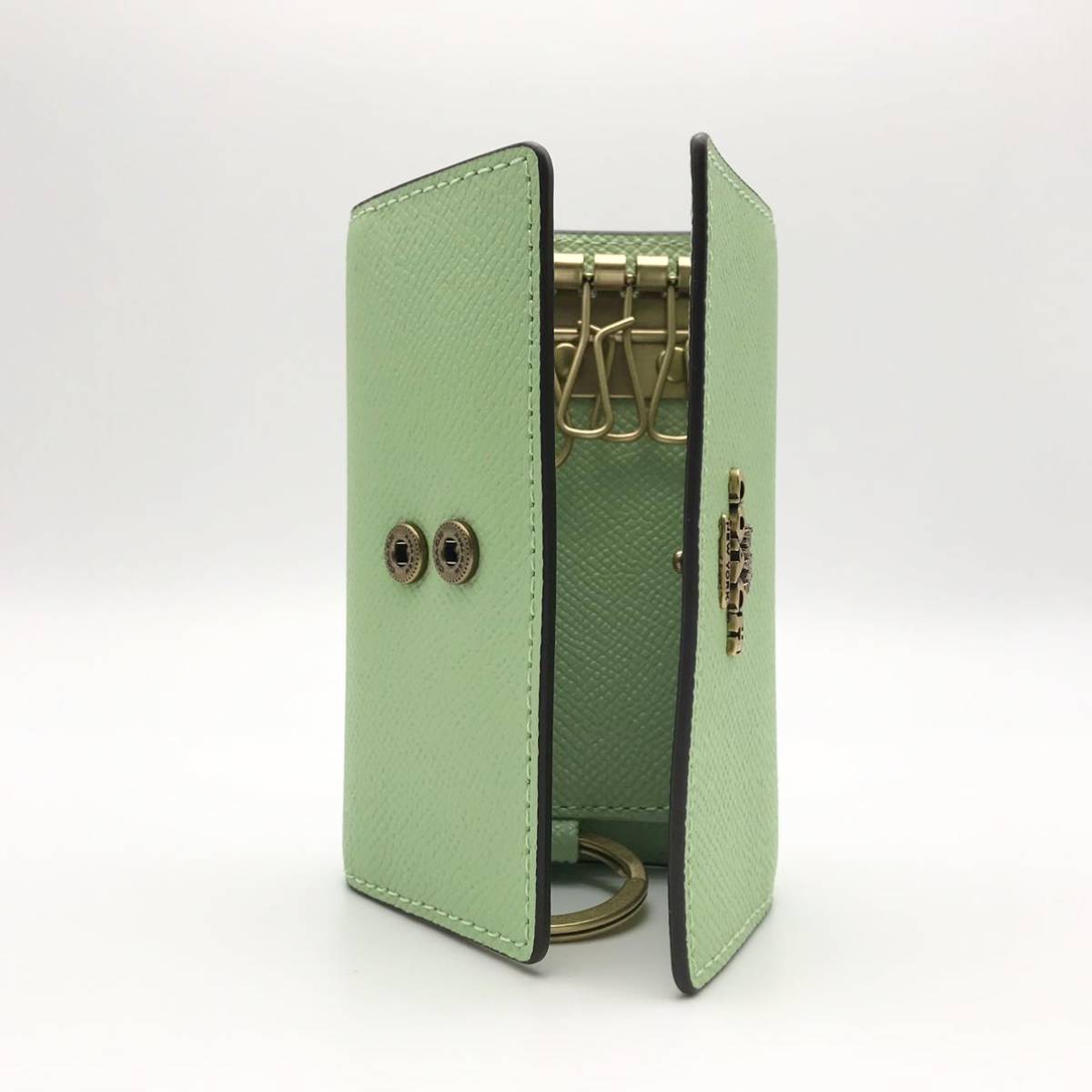 COACH 6リングキーケース クロスグレインレザー ケース・シグネチャー