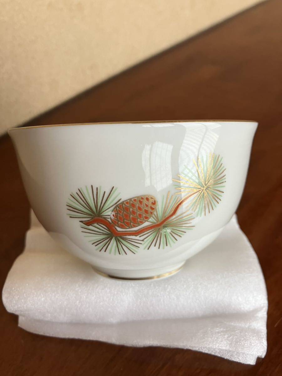 有田焼、深川製磁、湯呑5客、松柄