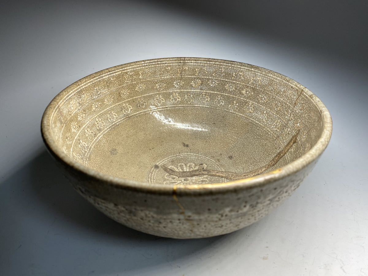 李朝 三島 菓子鉢 アンティーク 14 収集家保管品 李朝 三島手菓子鉢