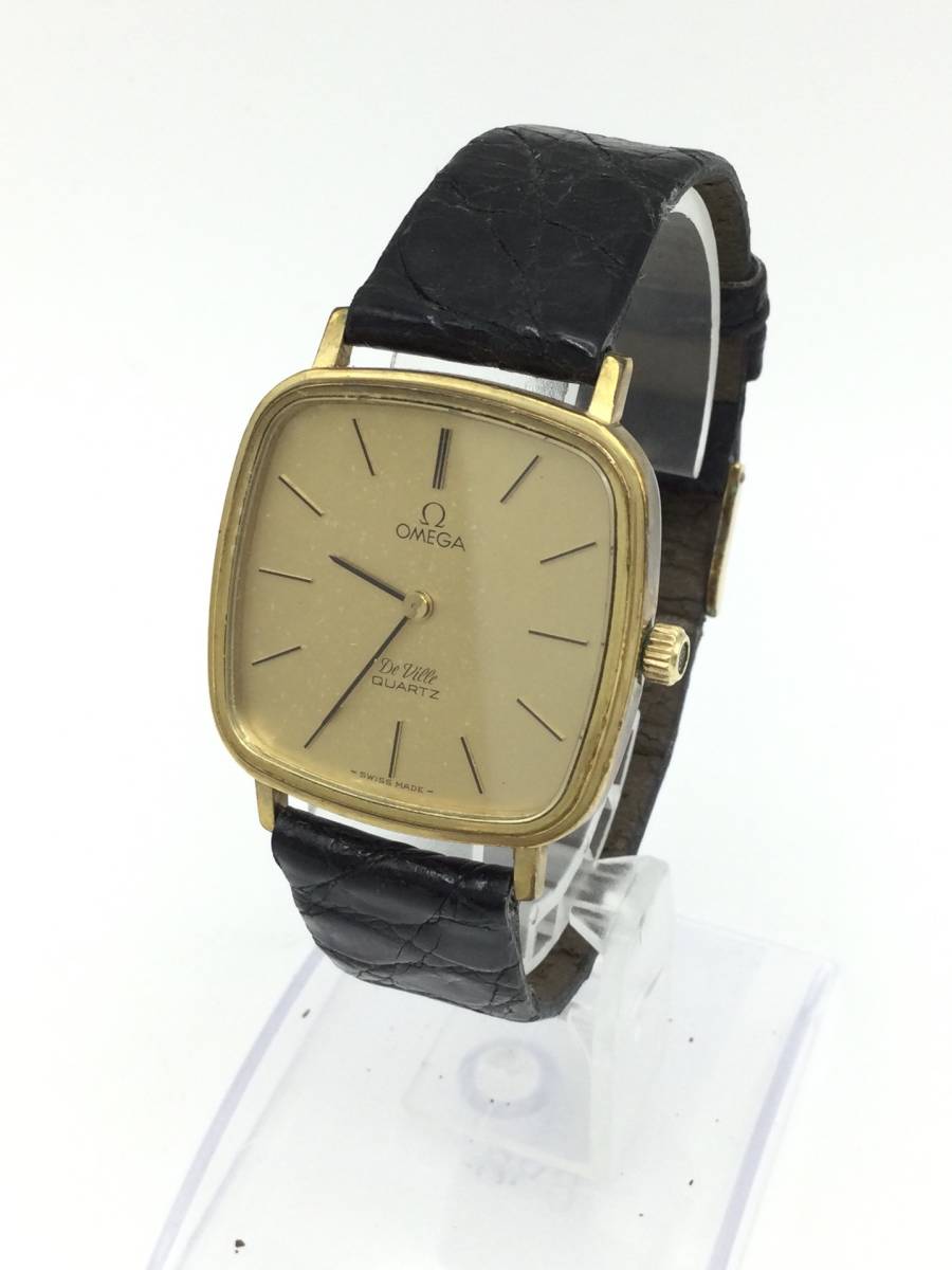 U90◇【QZ/不動】ジャンク OMEGA QUARTZ DE VILLE スクエア 1330