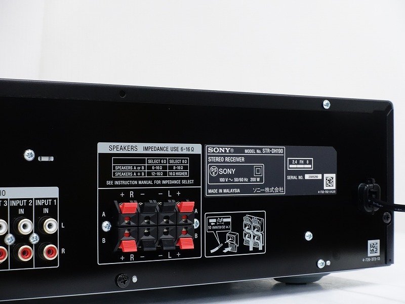 △▽【美品】SONY STR-DH190 プリメインアンプ ソニー 元箱付